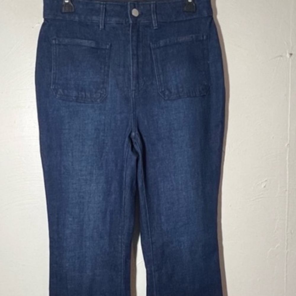 Ann Taylor Dark Blue Denim Jeans Sz 14 - Picture 3 of 4
